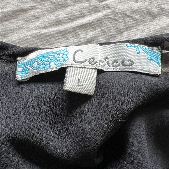 Sexy strappy chiffon flowing evening tank black sheer large Cecico - Picture 6 of 7